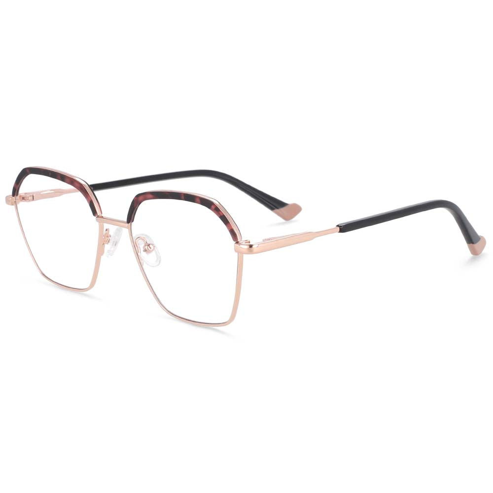 54101 Retro Metal Anti Blue Light Optical Eyebrow Glasses Frames Women Computer Eyeglasses
