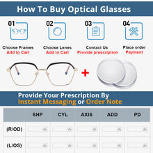 Load image into Gallery viewer, 54101 Retro Metal Anti Blue Light Optical Eyebrow Glasses Frames Women Computer Eyeglasses