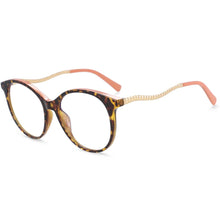 Carica l&#39;immagine nel visualizzatore di Gallery, 54102 TR90 Round Anti Blue Light Chain Spring Leg Optical Glasses Frames Women Computer Eyeglasses