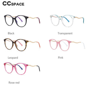 54102 TR90 Round Anti Blue Light Chain Spring Leg Optical Glasses Frames Women Computer Eyeglasses