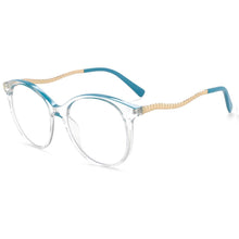 Carica l&#39;immagine nel visualizzatore di Gallery, 54102 TR90 Round Anti Blue Light Chain Spring Leg Optical Glasses Frames Women Computer Eyeglasses