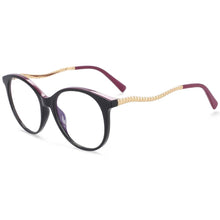 Carica l&#39;immagine nel visualizzatore di Gallery, 54102 TR90 Round Anti Blue Light Chain Spring Leg Optical Glasses Frames Women Computer Eyeglasses