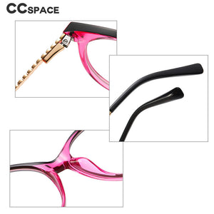 54102 TR90 Round Anti Blue Light Chain Spring Leg Optical Glasses Frames Women Computer Eyeglasses