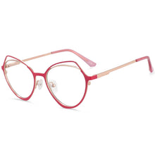 Load image into Gallery viewer, 54103 Cat Eye Metal Anti Blue Light Women Optical Glasses Frames Vintage Computer Eyeglasses