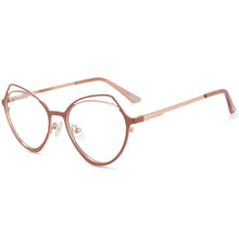Load image into Gallery viewer, 54103 Cat Eye Metal Anti Blue Light Women Optical Glasses Frames Vintage Computer Eyeglasses