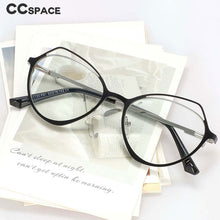 Load image into Gallery viewer, 54103 Cat Eye Metal Anti Blue Light Women Optical Glasses Frames Vintage Computer Eyeglasses