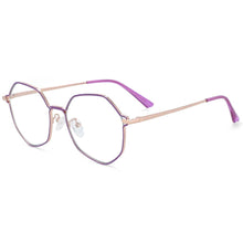 Load image into Gallery viewer, 54104 Polygon Metal Anti Blue Light Optical Glasses Frames Men Women Computer Eyeglasses