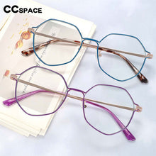 Load image into Gallery viewer, 54104 Polygon Metal Anti Blue Light Optical Glasses Frames Men Women Computer Eyeglasses