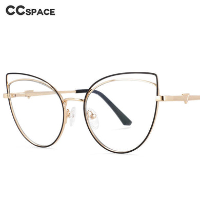 54106 For Lady Retro Cat Eye Metal Anti Blue Light Optical Glasses Frames Women Computer Eyeglasses