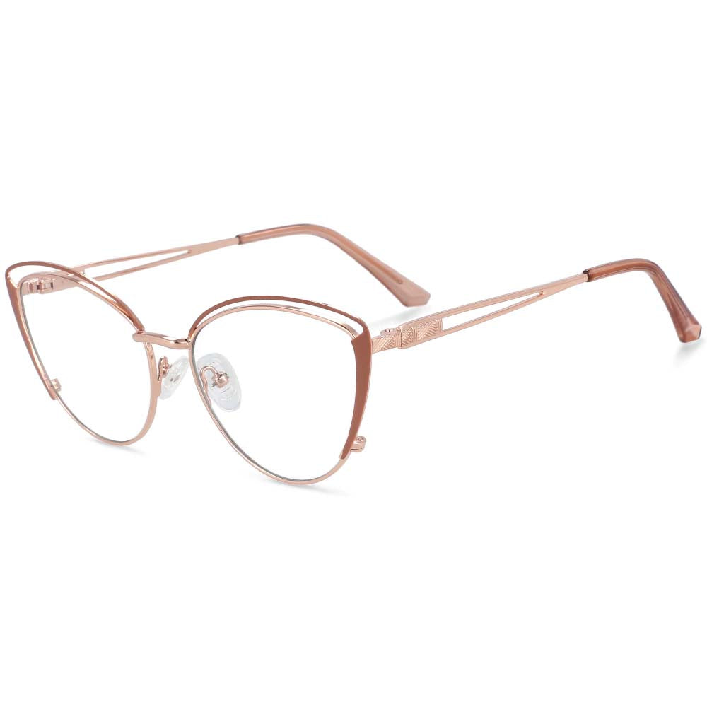 54107  Anti Blue Light Cat Eye Metal Optical Glasses Frames Women Computer Eyeglasses
