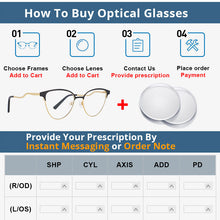 Load image into Gallery viewer, 54109 Retro Cat Eye Anti Blue Light Optical Glasses Frames Metal Women Computer Eyeglasses
