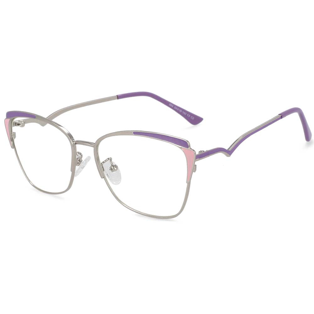 54111 Retro Cat Eye Anti Blue Light Metal Optical Glasses Frames Women Computer Eyeglasses