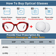 Load image into Gallery viewer, 54122 Retro Femal Acetate Prescription Glasses Frames Men Women Big Frame Computer Eyeglasses