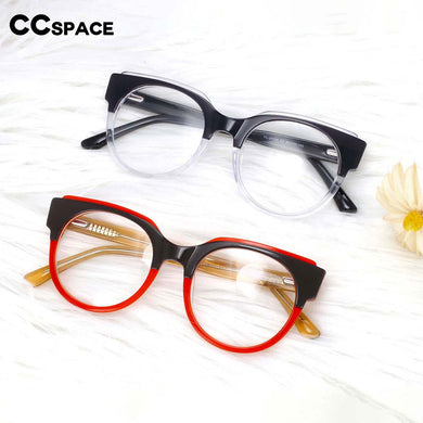 54123 Retro Big Frame Round Cat Eye Acetate Optical Glasses Frames Men Women Computer Eyeglasses