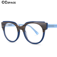 Load image into Gallery viewer, 54123 Retro Big Frame Round Cat Eye Acetate Optical Glasses Frames Men Women Computer Eyeglasses