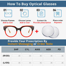 Load image into Gallery viewer, 54123 Retro Big Frame Round Cat Eye Acetate Optical Glasses Frames Men Women Computer Eyeglasses
