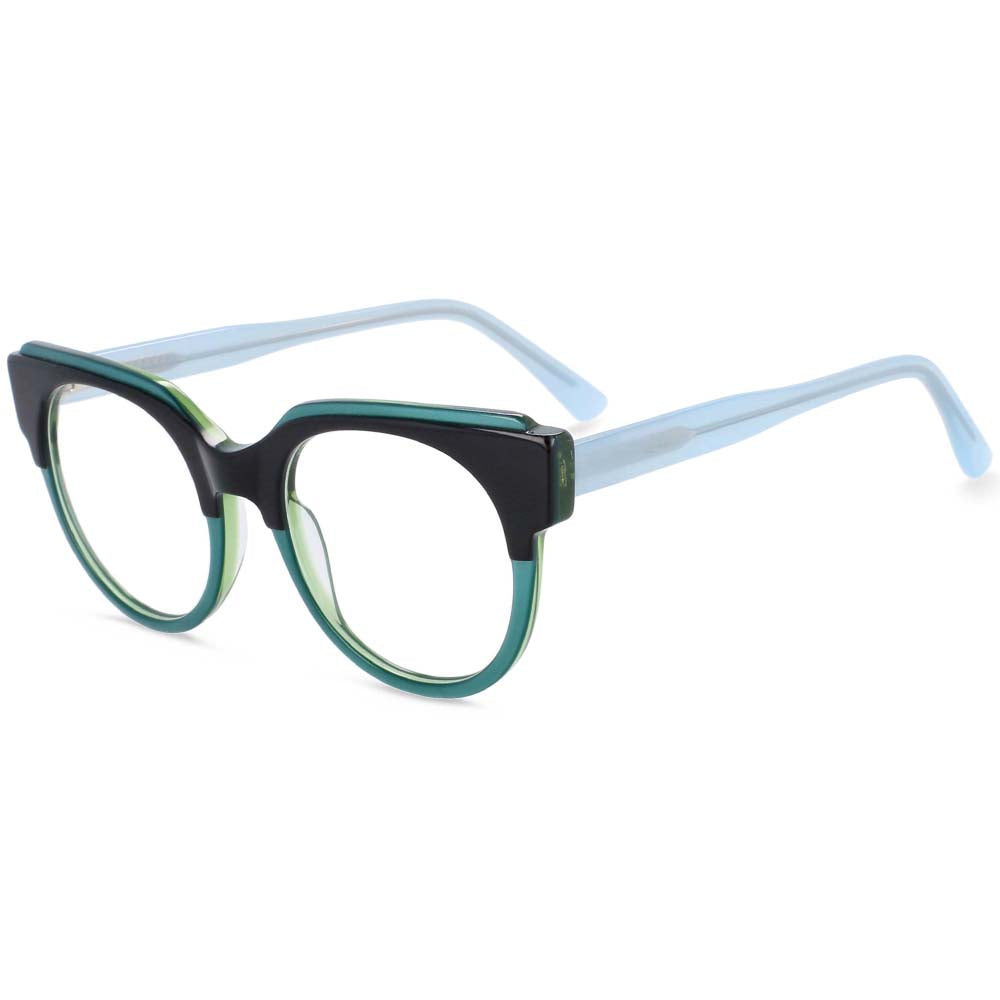 54123 Retro Big Frame Round Cat Eye Acetate Optical Glasses Frames Men Women Computer Eyeglasses