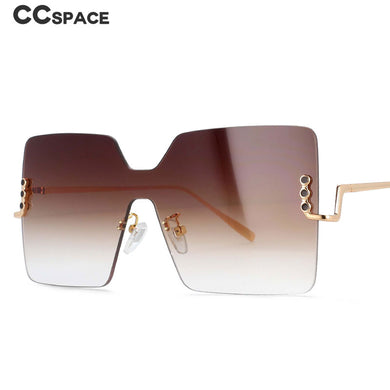 54126 Femal Rimless Oversized Square Sunglasses  Women Shades UV400 Vintage Glasses