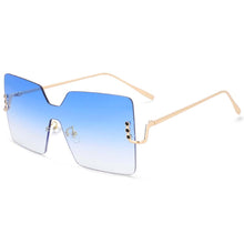 Load image into Gallery viewer, 54126 Femal Rimless Oversized Square Sunglasses  Women Shades UV400 Vintage Glasses