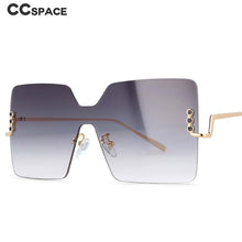Load image into Gallery viewer, 54126 Femal Rimless Oversized Square Sunglasses  Women Shades UV400 Vintage Glasses