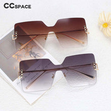 Load image into Gallery viewer, 54126 Femal Rimless Oversized Square Sunglasses  Women Shades UV400 Vintage Glasses