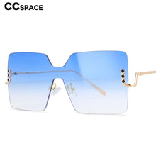 Load image into Gallery viewer, 54126 Femal Rimless Oversized Square Sunglasses  Women Shades UV400 Vintage Glasses