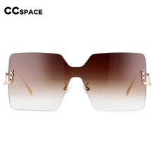 Load image into Gallery viewer, 54126 Femal Rimless Oversized Square Sunglasses  Women Shades UV400 Vintage Glasses