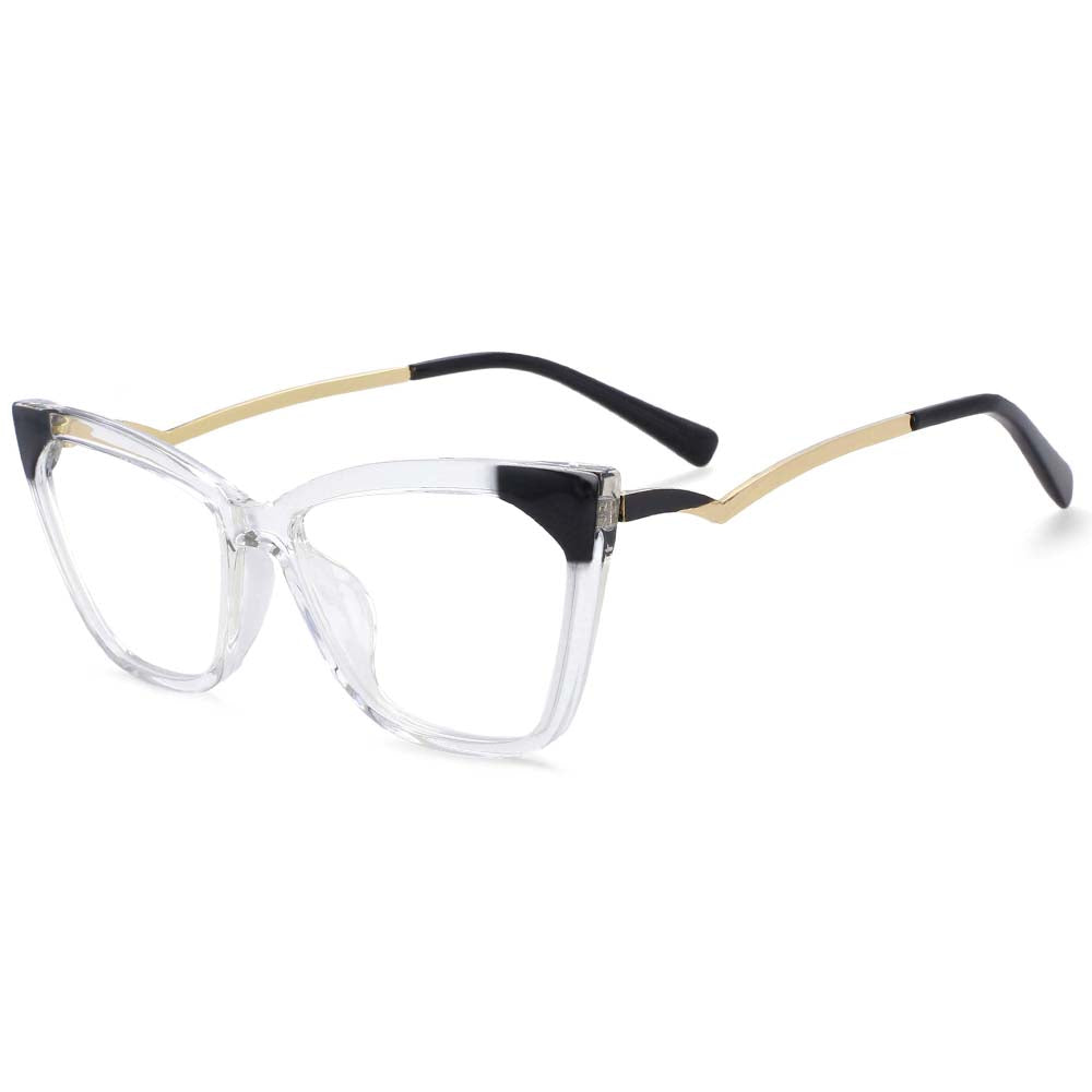 54127 Retro Cat Eye Anti Blue Light Leopard Glasses Frames Women Computer Eyeglasses