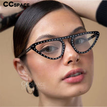 Load image into Gallery viewer, 54134 Retro Cat Eye Anti Blue Glasses Frames Diamond Women Computer Eyeglasses