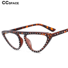 Load image into Gallery viewer, 54134 Retro Cat Eye Anti Blue Glasses Frames Diamond Women Computer Eyeglasses