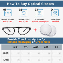 Load image into Gallery viewer, 54134 Retro Cat Eye Anti Blue Glasses Frames Diamond Women Computer Eyeglasses
