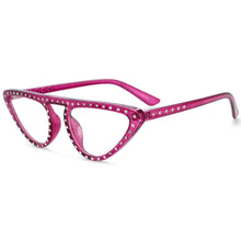 Load image into Gallery viewer, 54134 Retro Cat Eye Anti Blue Glasses Frames Diamond Women Computer Eyeglasses