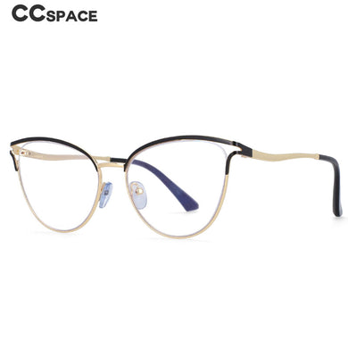 54135 Cat Eye Metal Frame Anti Blue Light Optical Glasses Frames Women Prescription Mirror Computer Eyeglasses