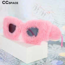 Load image into Gallery viewer, 54148 Trendy Cat Eye  Sunglasses Women Punk Soft Fur Velvet Sun Glasses Ladies UV400 Shades Handmade Eyewear Gafas De Sol