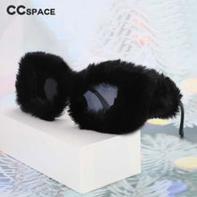 Load image into Gallery viewer, 54148 Trendy Cat Eye  Sunglasses Women Punk Soft Fur Velvet Sun Glasses Ladies UV400 Shades Handmade Eyewear Gafas De Sol