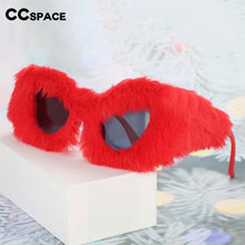 Load image into Gallery viewer, 54148 Trendy Cat Eye  Sunglasses Women Punk Soft Fur Velvet Sun Glasses Ladies UV400 Shades Handmade Eyewear Gafas De Sol