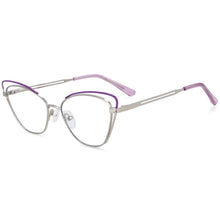 Load image into Gallery viewer, 54150 Style Cat Eye Metal Anti Blue Light Optical Glasses Frames Women Computer Eyeglasses