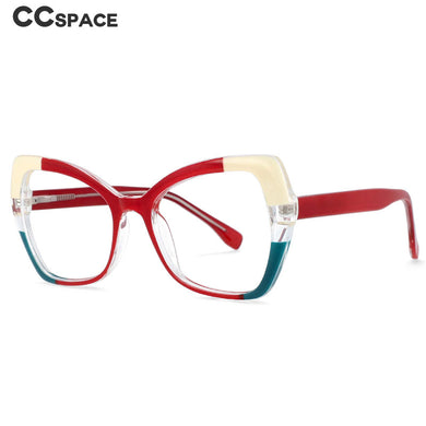 54153 Cat Eye Anti Blue Light Splicing Spring Leg Montature per occhiali Donna TR90 Occhiali da vista per computer 