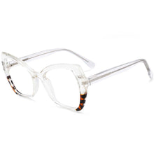 Carica l&#39;immagine nel visualizzatore di Gallery, 54153 Cat Eye Anti Blue Light Splicing Spring Leg Montature per occhiali Donna TR90 Occhiali da vista per computer 
