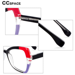 54153 Cat Eye Anti Blue Light Splicing Spring Leg Montature per occhiali Donna TR90 Occhiali da vista per computer 