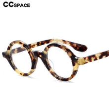 Load image into Gallery viewer, 54157 Round Retro Leopard Acetate Optical Glasses Frames Amber Men Women Reading Eyeglasses
