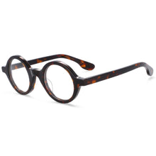 Load image into Gallery viewer, 54157 Round Retro Leopard Acetate Optical Glasses Frames Amber Men Women Reading Eyeglasses