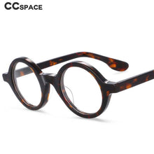 Load image into Gallery viewer, 54157 Round Retro Leopard Acetate Optical Glasses Frames Amber Men Women Reading Eyeglasses
