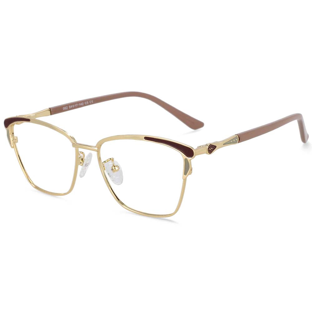 54167 Luxurious Anti Blue Light Prescription Glasses Frames Women Reading Glasses Computer Eyeglasses