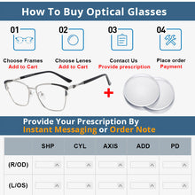 Load image into Gallery viewer, 54167 Luxurious Anti Blue Light Prescription Glasses Frames Women Reading Glasses Computer Eyeglasses