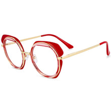 Carica l&#39;immagine nel visualizzatore di Gallery, 54171 Montature per occhiali da vista stile anti luce blu Punk Round Women TR90 Occhiali da vista per computer 