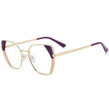 Load image into Gallery viewer, 54175 Style Cat Eye Anti Blue Light Metal Optical Glasses Frames Women Computer Eyeglasses