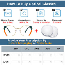 Load image into Gallery viewer, 54175 Style Cat Eye Anti Blue Light Metal Optical Glasses Frames Women Computer Eyeglasses