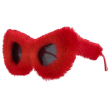 Load image into Gallery viewer, 54190 Trendy Cat Eye  Sunglasses Women Punk Soft Fur Velvet Sun Glasses Ladies UV400 Shades Handmade Eyewear Gafas De Sol