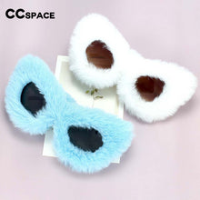 Load image into Gallery viewer, 54190 Trendy Cat Eye  Sunglasses Women Punk Soft Fur Velvet Sun Glasses Ladies UV400 Shades Handmade Eyewear Gafas De Sol